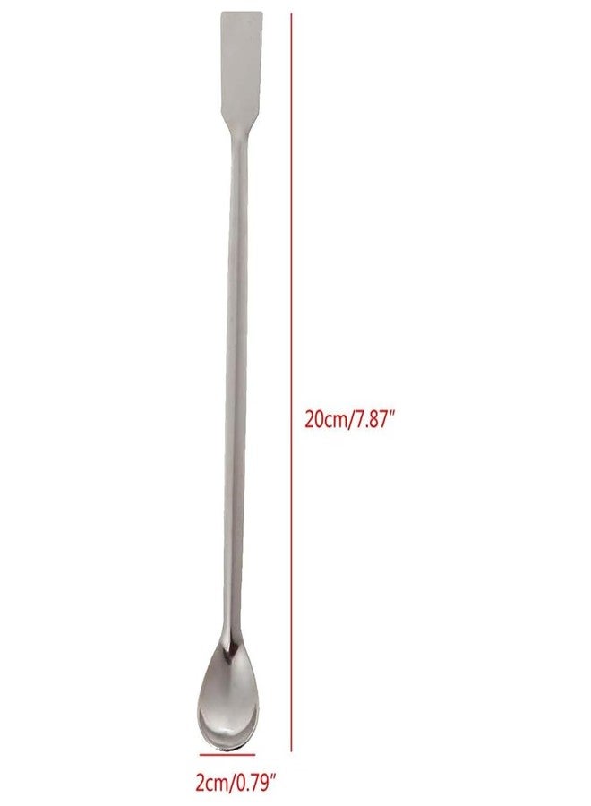 Fuzdaycu 2 Pcs Gold Silver Melting Long Handle Stainless Steel Spoon Stirring Rod Spoon Melting Casting Refining Gold Silver Tool Multifunctional Coffee Beverage Stir Sticks Coffee Stirrers, Silver - Image 2